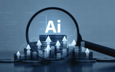 AI Finance, growing business concept related to finance Improvements increase profits moving forward. Financial market success goals With AI technology