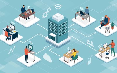 Business company managing telework online
