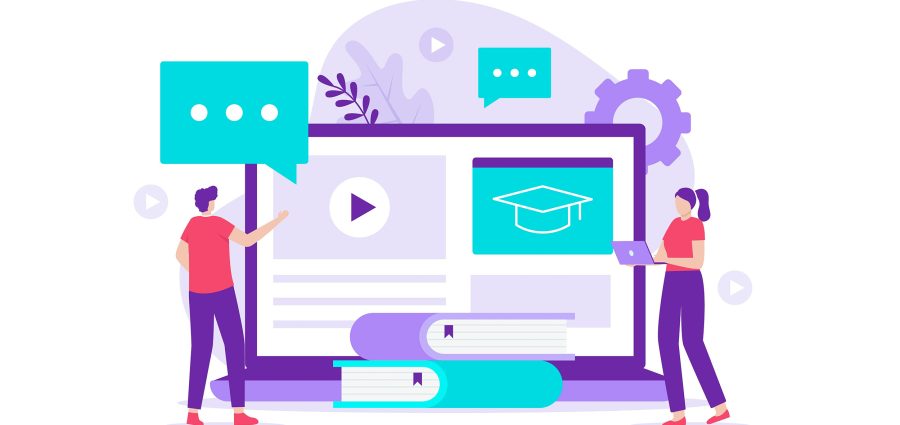 Learning management system illustration design concept. Illustration for websites, landing pages, mobile applications, posters and banners