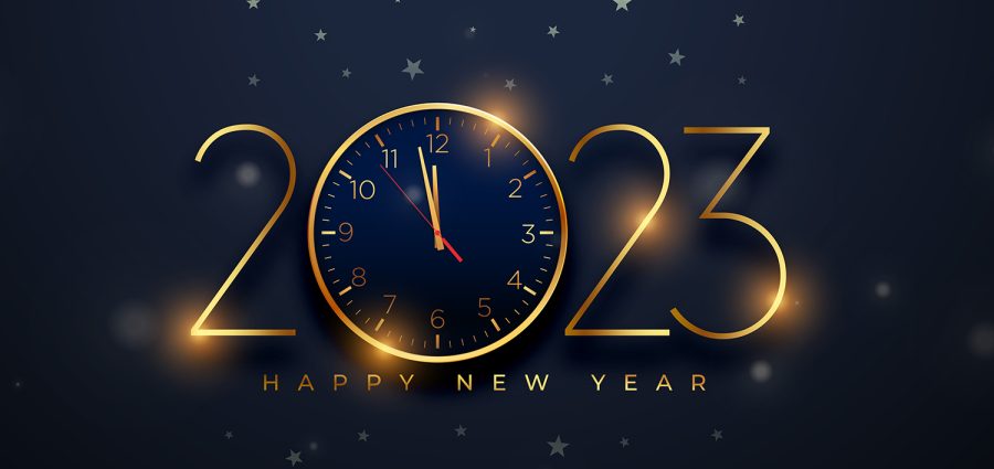 2023 new year eve festival banner with clock vector design