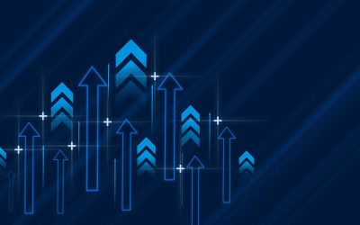 business arrow up growth line circuit technology on dark blue background. Development progress, investment grow, Business growth, development progress, financial company statistic, investment grow