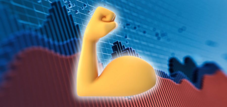 Abstract Finance Technology Concept - 3d rendered image. Fintech background. Analyzing Digital Data, Statistics, Financial Chart, Economy, Stock market idea. Financial technology graph with trends lines.