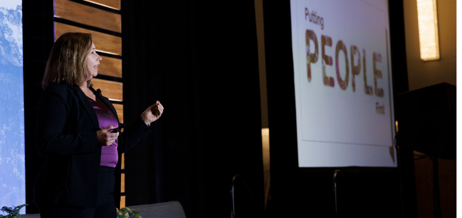 Tracie Sponenberg speaks during a Sept. 12 session at MDM's 2024 SHIFT Conference in Denver.