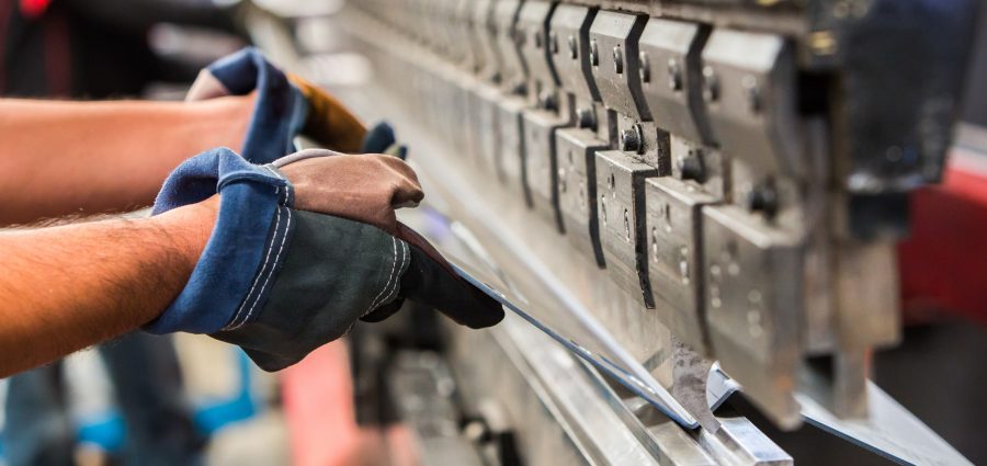 Sheet metal bending in factory