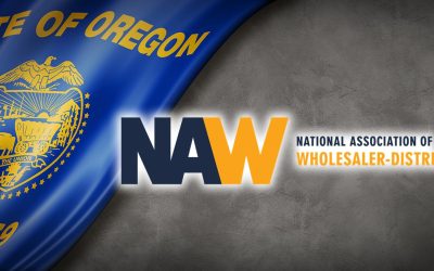 Oregon flag on concrete wall banner, USA. 3D illustration