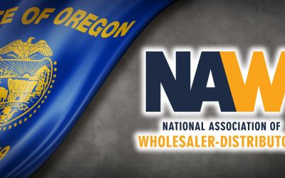 Oregon flag on concrete wall banner, USA. 3D illustration