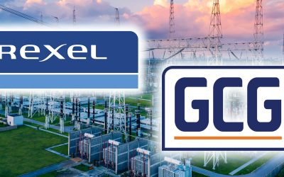Aerial view of a high voltage substation.Industrial power tower background.