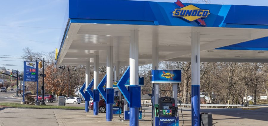 Englewood - Circa November 2021: Sunoco Retail gas station. Sunoco is a Subsidiary of Energy Transfer Partners.