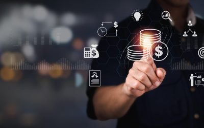 Budget and financial planning concept including a management or executive CFO estimating the company's yearly income and costs. Corporate finance and the annual strategy plan