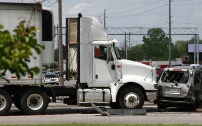 This big rig T-boned the other vehicle.