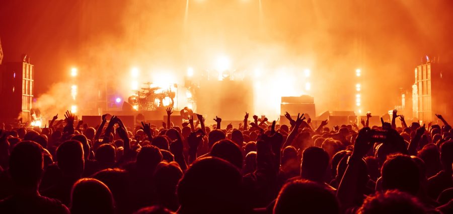 View Of Crowd At Illuminated Music Concert