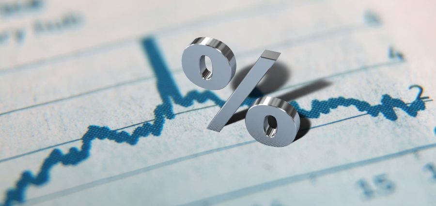 Interest rate percentage sign symbol finance investment graph chart